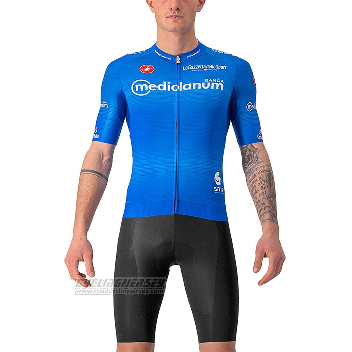 2022 Cycling Jersey Giro d'Italia Blue Short Sleeve and Bib Short